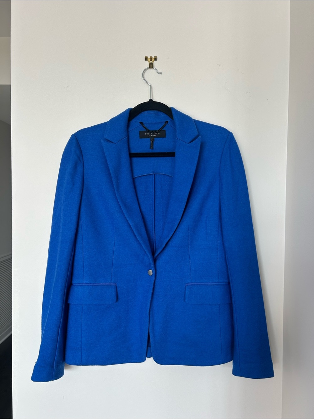 Rag & Bone Cobalt Blue 100% Wool Blazer Jacket Size 2 NWOT